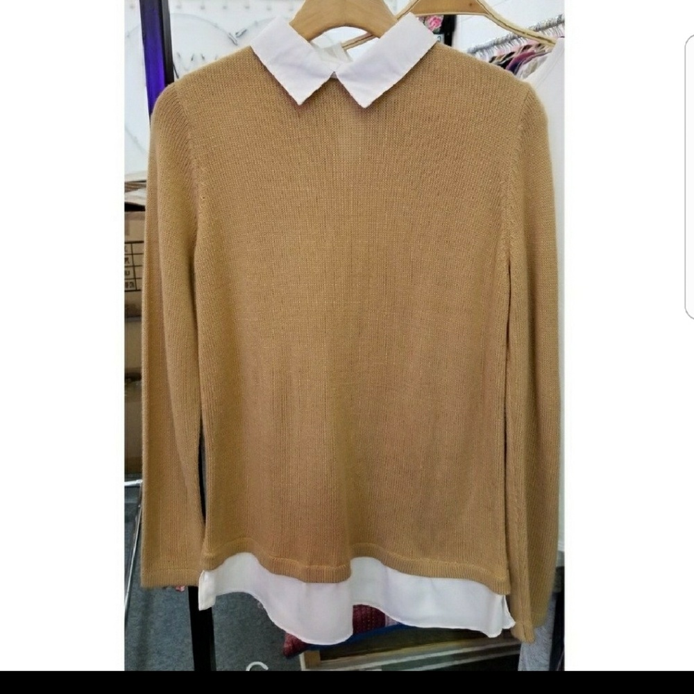 Camel Knit Layered Top